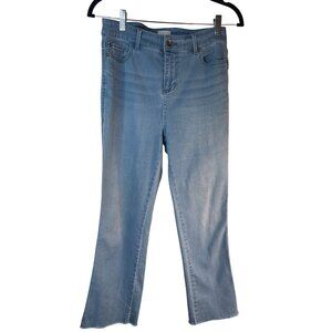 2/$30 High-Rise Light Wash Cropped Denim Jeans Straight Leg Frayed Hem